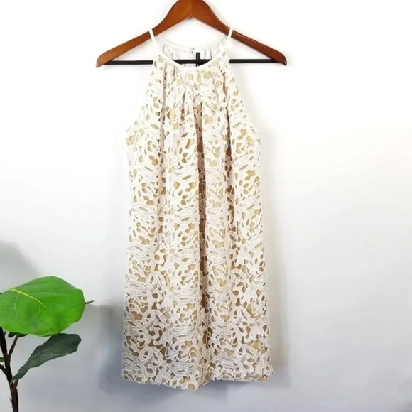 Yaygodfrey Lace Halter Dress Sleeveless Party Cocktail Mini Dress Size 4 - Picture 6 of 9